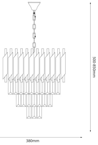 Csillár láncon CRISTAL 5xE14/40W/230V arany/fekete