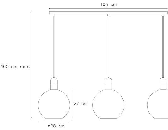 Lucide 34438/03/65 - Csillár zsinóron JULIUS 3xE27/40W/230V