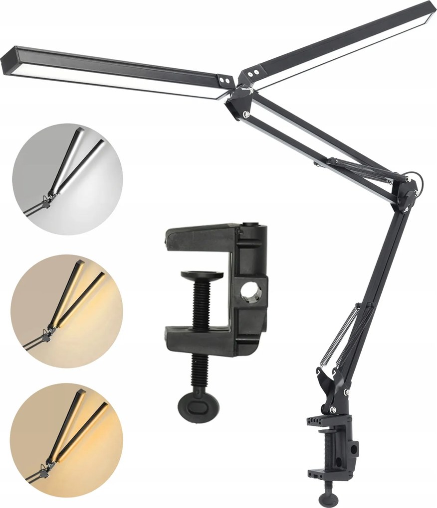 Asztali Led lámpa Állítható 28W Cct DIM Tompítható Fekete Éjszakai