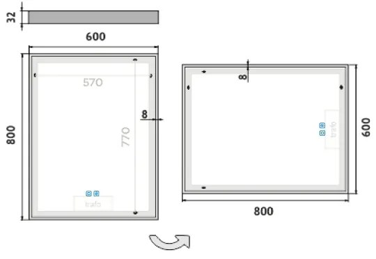 NIMCO ZP 13002VX - LED háttérvilágítású fürdőszobai tükör 3000-6500K 80x60 cm IP44