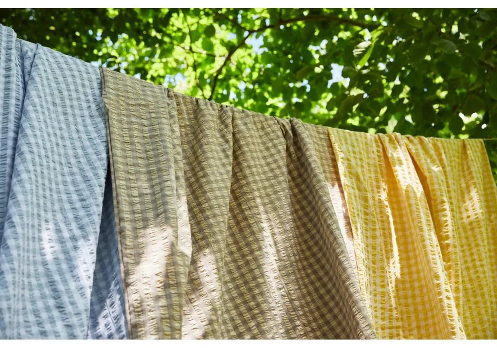 Sárga-fehér egyszemélyes krepp ágyneműhuzat 140x200 cm Bæk&amp;Bølge – JUNA