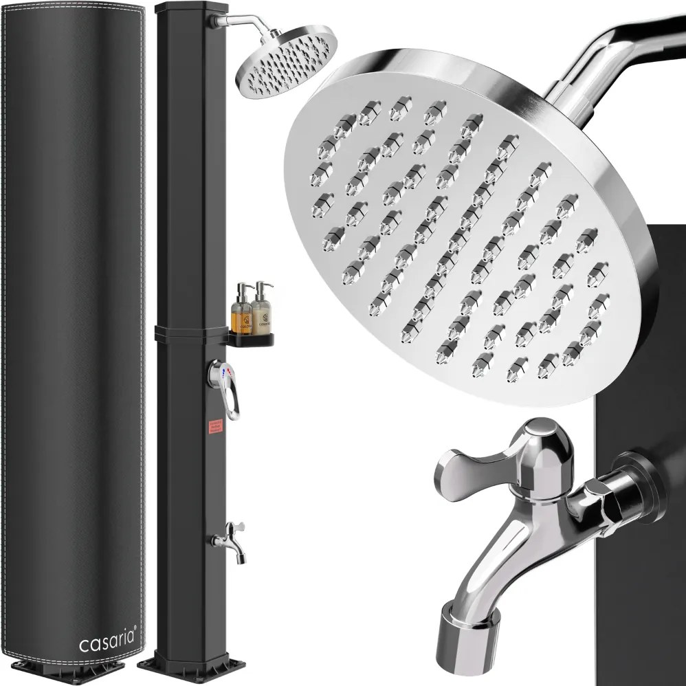 HAVANA szolár zuhany fedéllel, 60 l, fekete Casaria