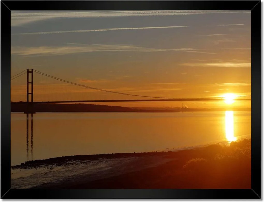 Poszterek keretben 40x30 Függőhíd naplementekor
