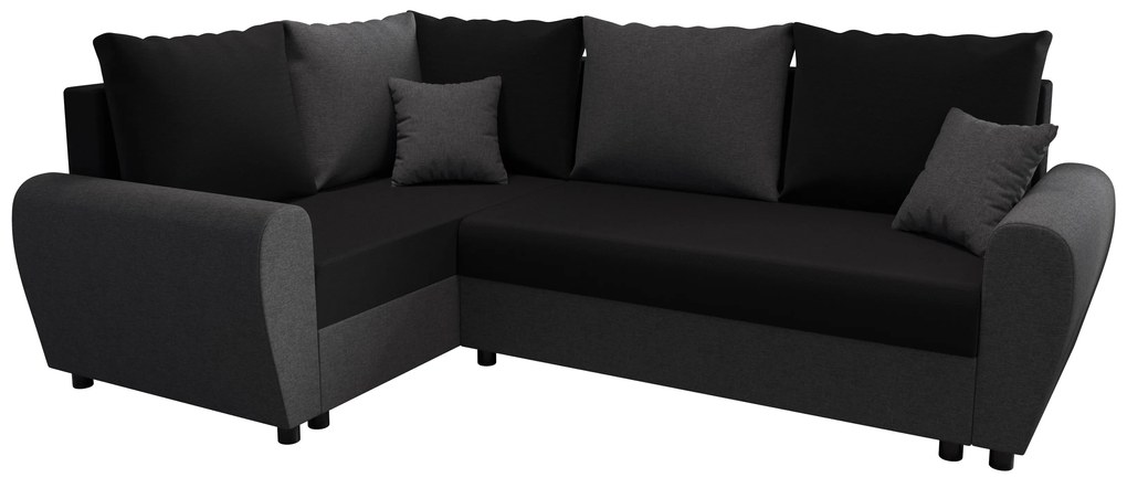 Sarok ülőgarnitúra Fleur Plus (fekete + szürke) (B). 1057104