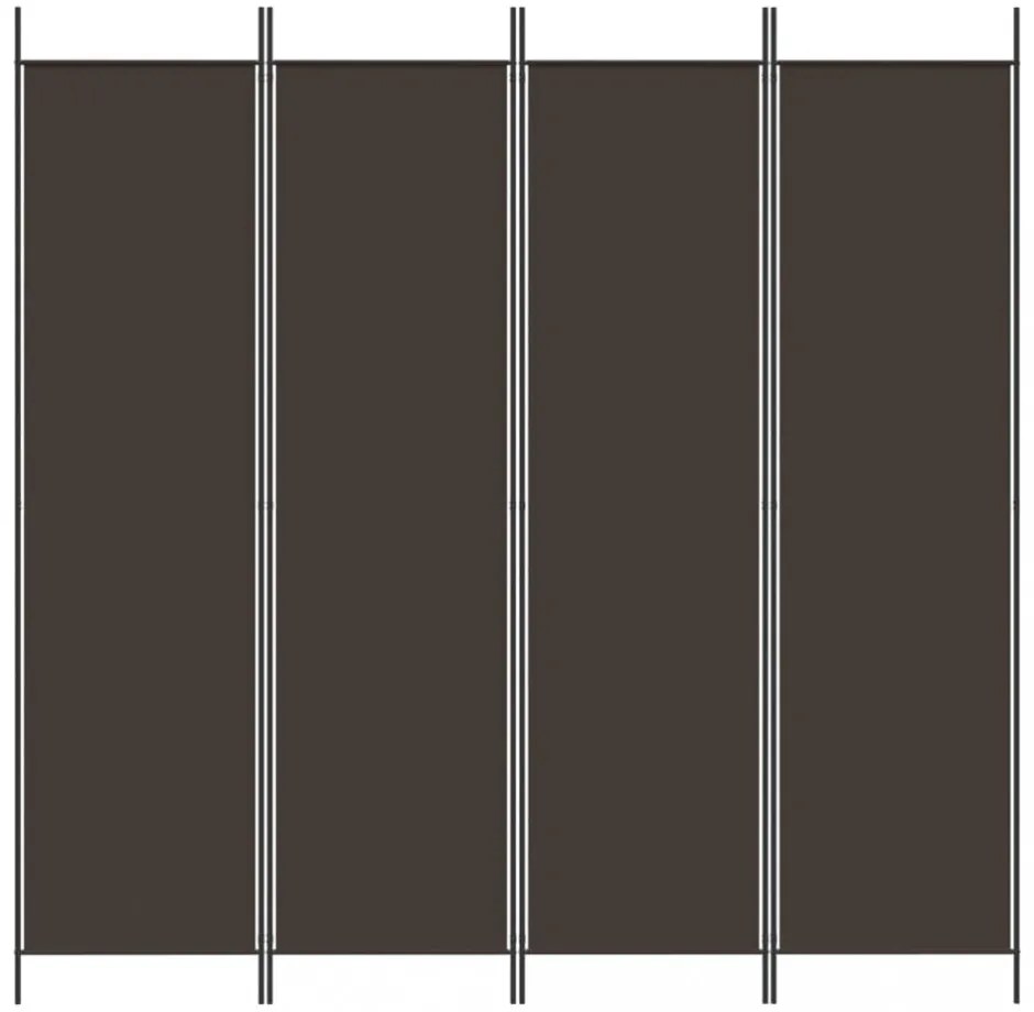4 paneles barna szövet paraván 200x200 cm