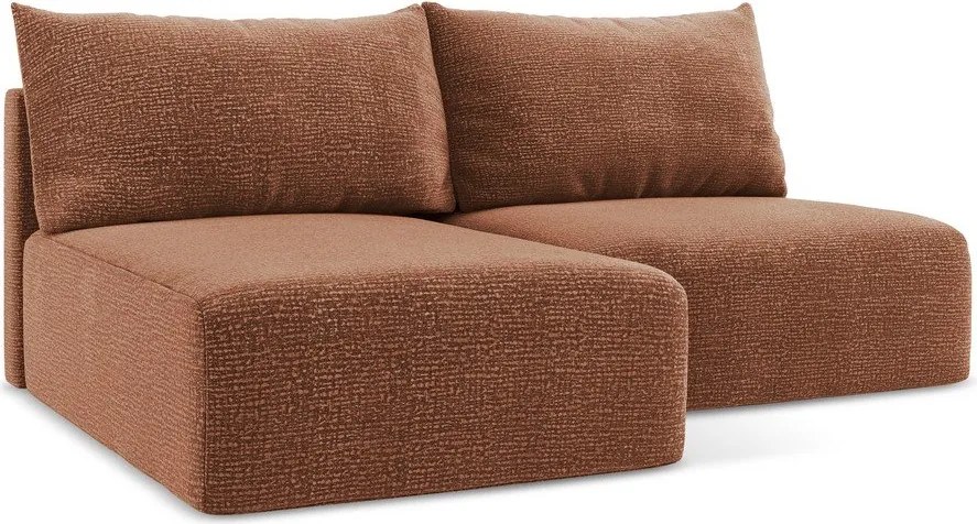 Téglavörös kinyitható-tárolóhelyes sarokkanapé (bal oldali) Kalena – Makamii