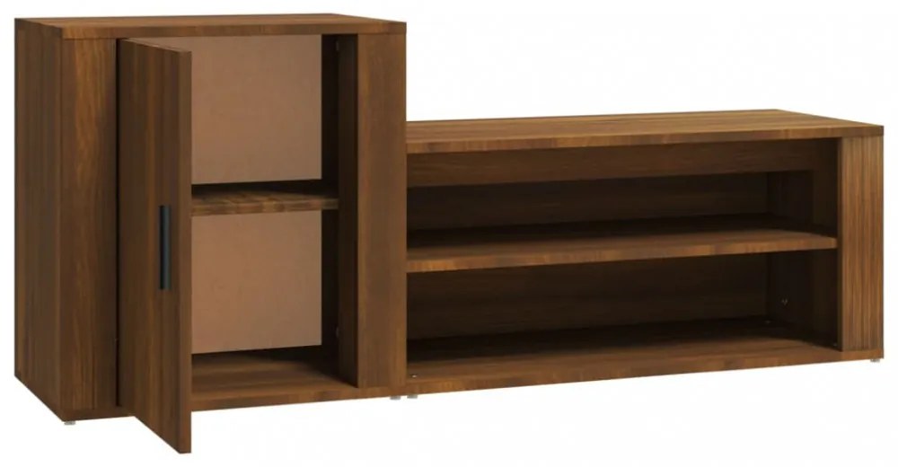 barna tölgyszínű szerelt fa cipősszekrény 130x35x54 cm