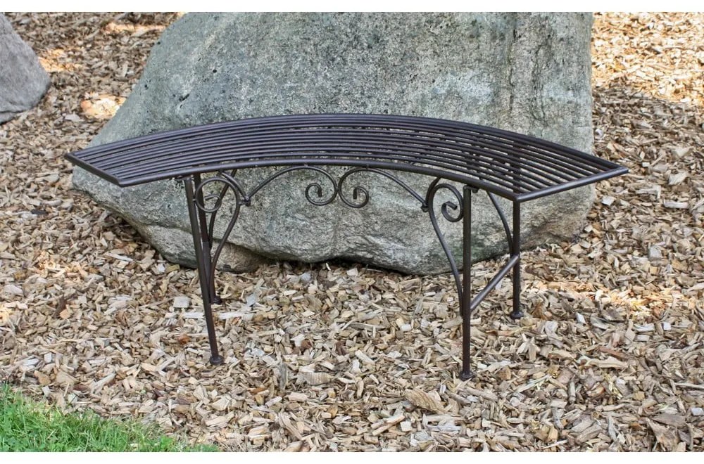 Fekete-sötétbarna fém kerti pad Fuego – Garden Pleasure
