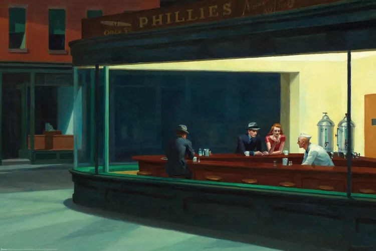 Plakát Éjszakai sólymok, Edward Hopper