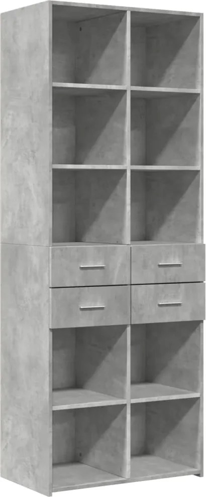 vidaXL betonszürke szerelt fa magasszekrény 70 x 42,5 x 185 cm