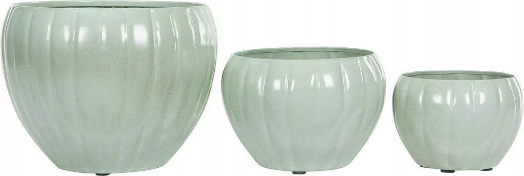 Virágtartó Fedél Türkiz Fém 3 db loft nappaliba virágcserép