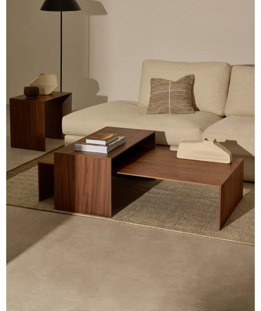 Tárolóasztal diófa dekorral 40x55 cm Litto – Kave Home