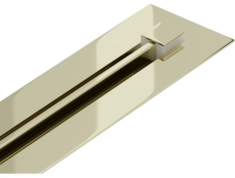 Mexen Flat Super Slim, szupervékony vízelvezető csatorna 360°-ban forgatható szifonnal 50 cm, fényes arany, 1551050