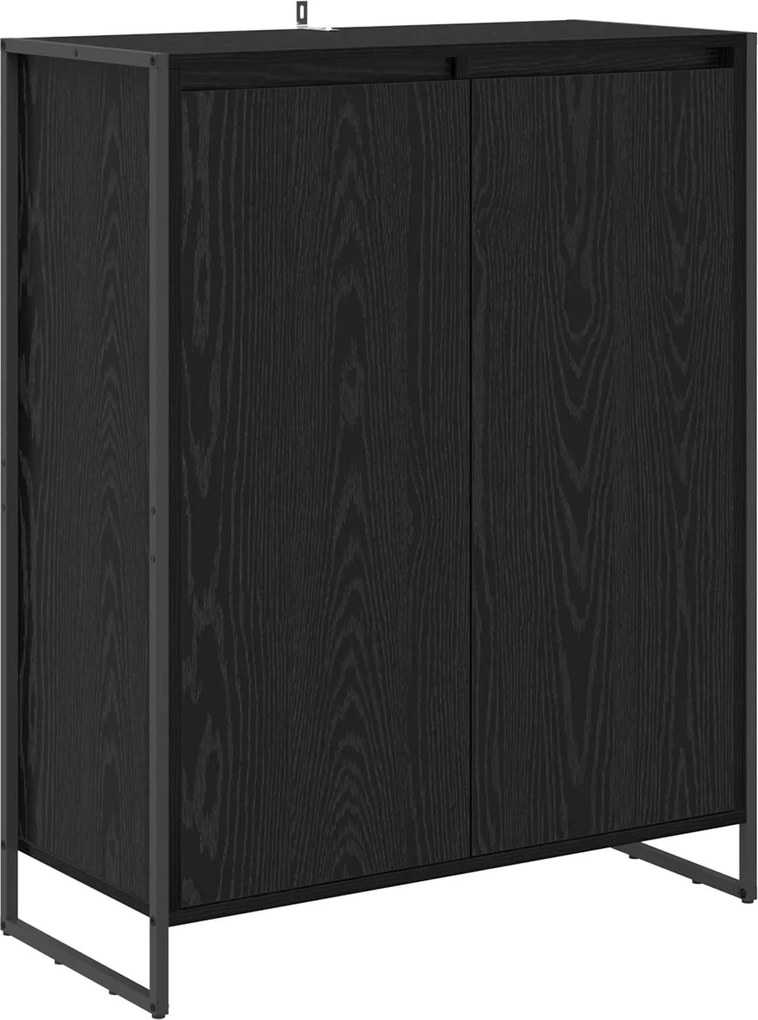 vidaXL Cipőszekrény tárolóval Fekete tölgy 79 x 36 x 100 cm Faanyag