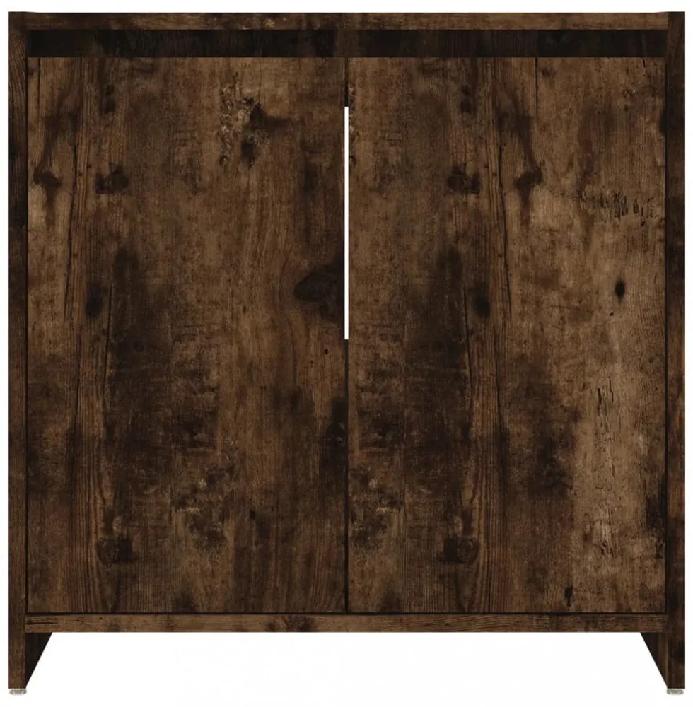 füstös tölgy színű szerelt fa fürdőszobaszekrény 60x33x61 cm