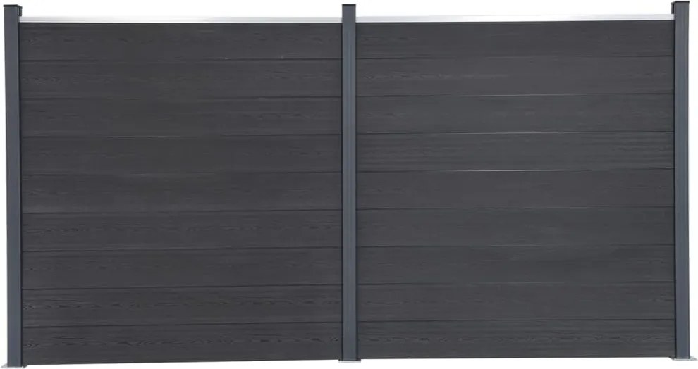 vidaXL szürke WPC kerítéspanelszett 353 x 186 cm