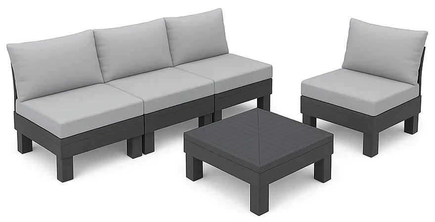 Elements III 4 személyes kerti bútor garnitúra grafit