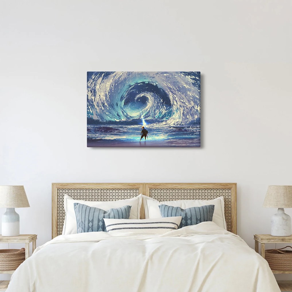 Kép - Illusztráció egy lándzsás fiúról (90x60 cm)