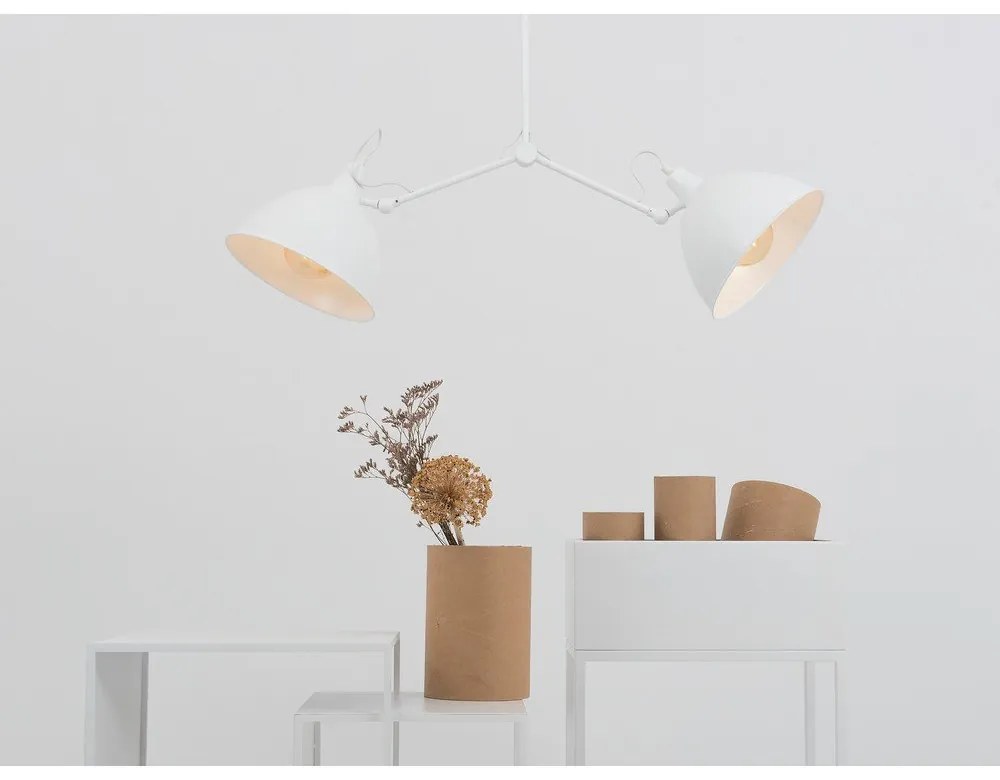 Fehér függőlámpa fém búrával 104x104 cm Coben - CustomForm