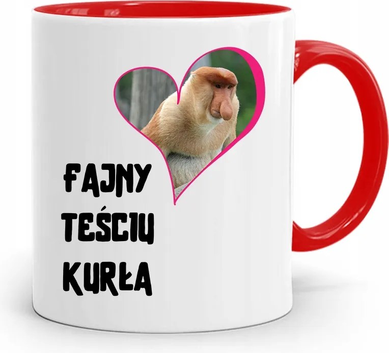 Piros Bögre Apósnak Hűvös Após Tyúk nyomott mintával