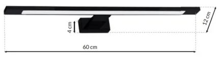 LED fürdőszobai tükörvilágítás SHINE LED/12W/230V 60 cm IP44 fekete