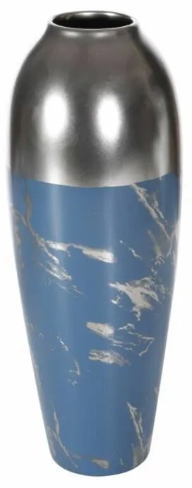 Marble1 váza Kék/ezüst 13x35 cm