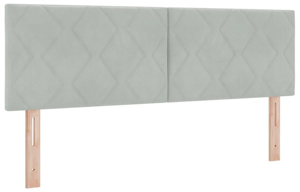 vidaXL LED Box Spring Ágy matracmal Világosszürke 140 x 190 cm Bársony