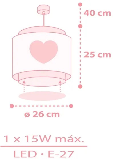 Dalber 76012S - Gyerek csillár BABY DREAMS 1xE27/15W/230V rózsaszín