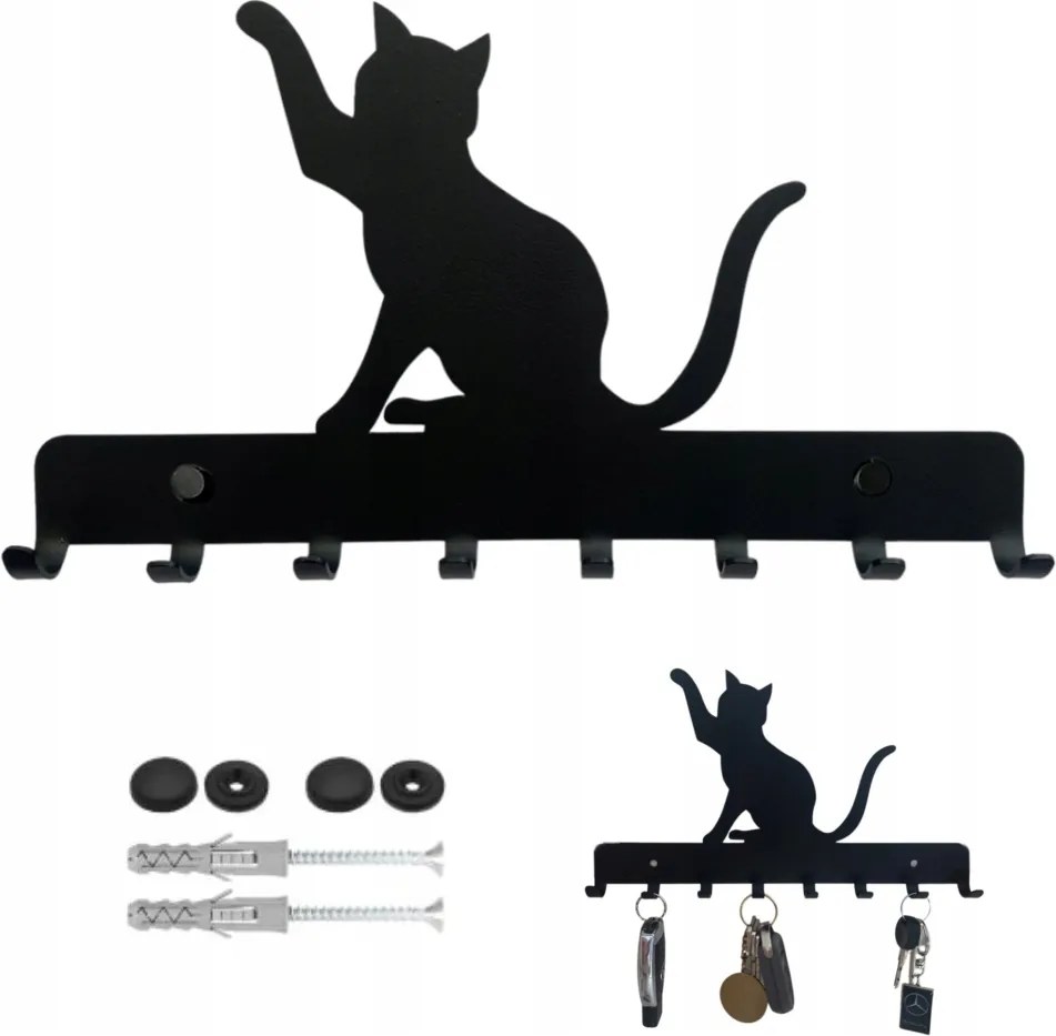 Dekoratív Fali Kulcstartó Macska