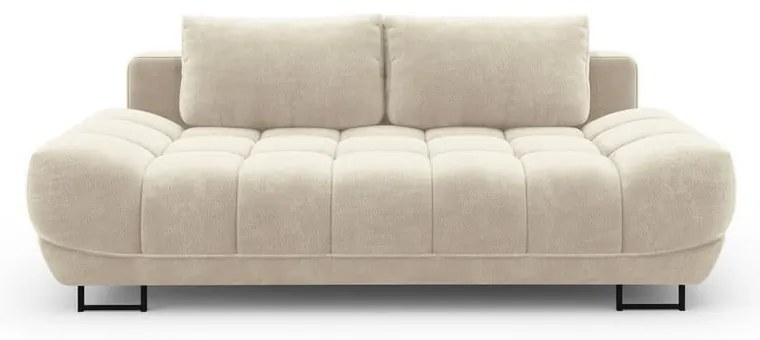 Cirrus bézs háromszemélyes kinyitható kanapé bársony kárpittal - Windsor &amp; Co Sofas