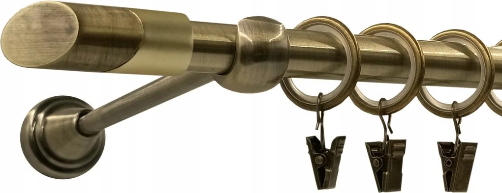 Függönykarnis Szimpla Fém arany színű antik mix végek 16 mm 160 cm