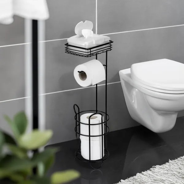 WENKO 71451800 - WC-papírtartó 16x59 cm fekete