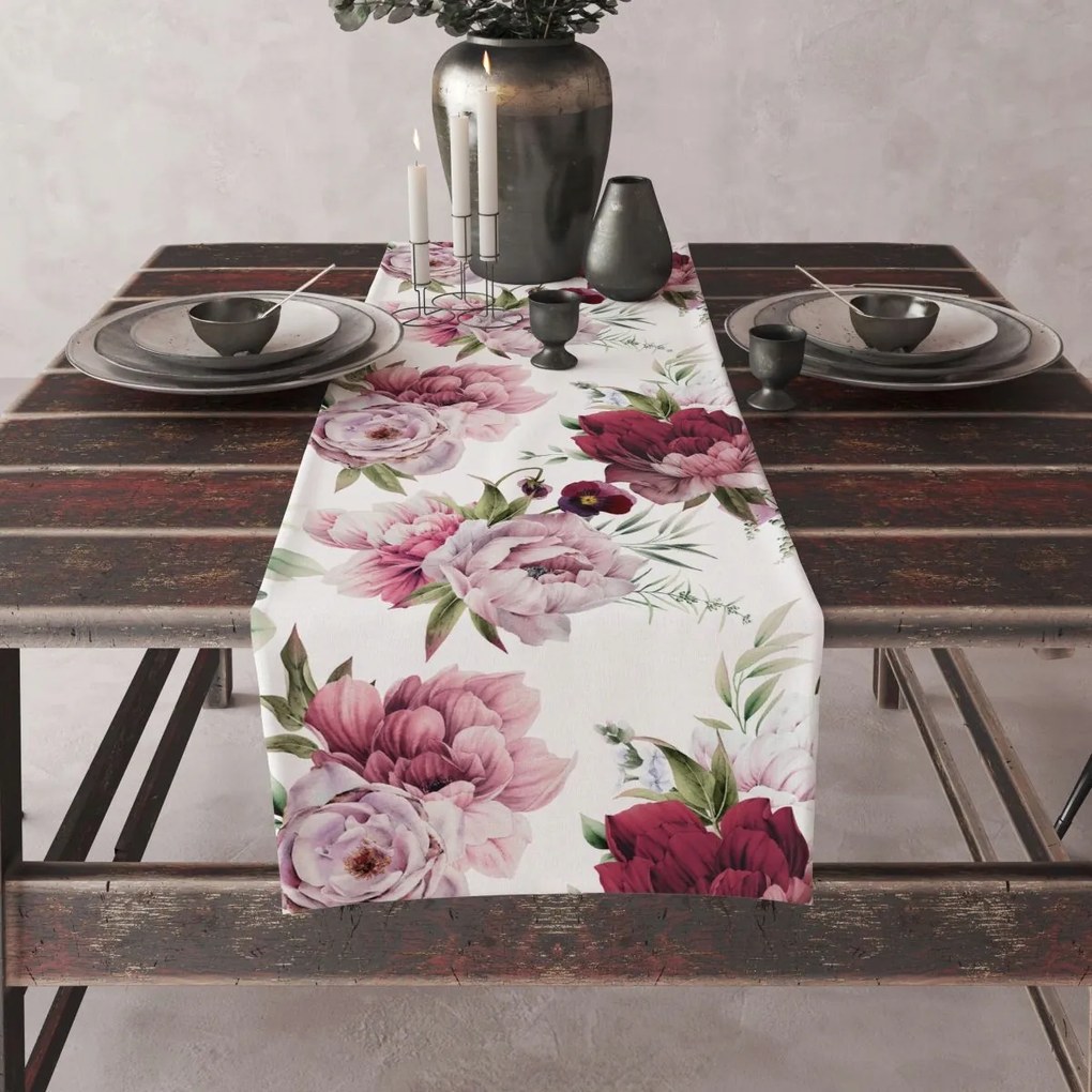 Nyomott Mintás Futófelület 40x90 Téglalap Alakú Virágok