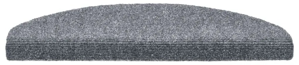 30 db öntapadós lépcsőszőnyeg, 65 x 21 x 4 cm, világosszürke, nagy félkör alakú