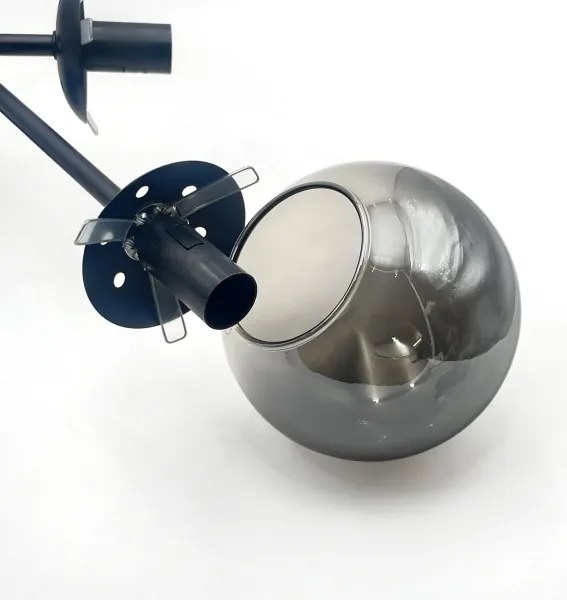 Brilagi - Ráépített csillár MALIVA 6xE14/15W/230V fekete/füstszínű