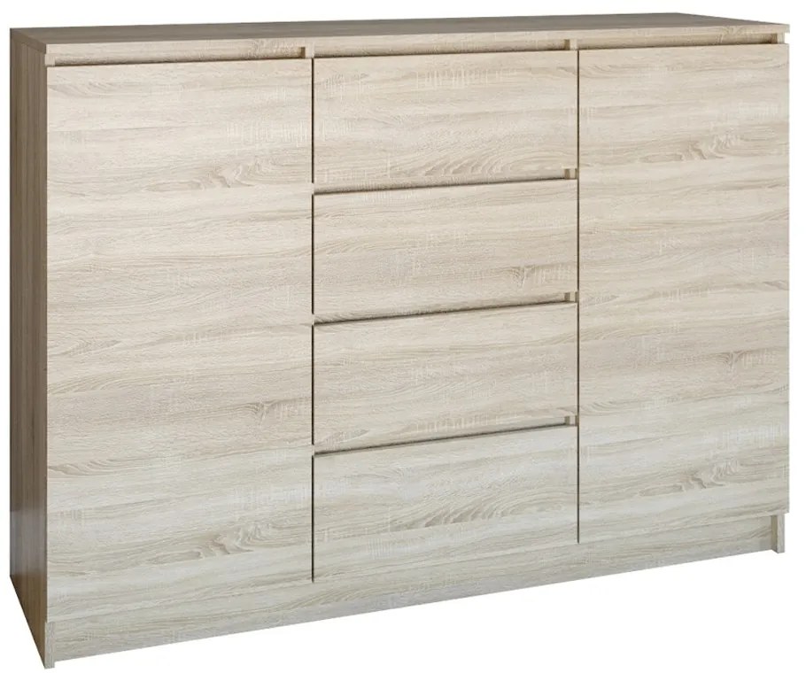Odell 2D4S komód, 120x97x40 cm, sonoma