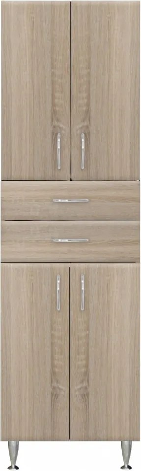 Bianca Plus 60 magas szekrény 4 ajtóval, 2 fiókkal, sonoma tölgy színben