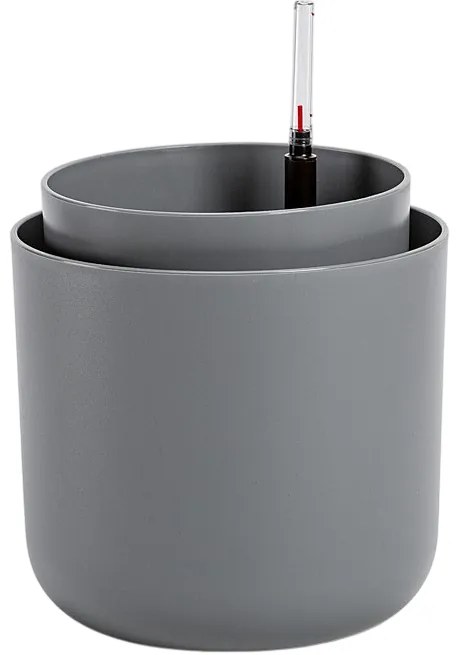 Plastia Tolita önöntöző virágtartó, szürke, átmérő: 19 cm, 19 cm átmérőjű