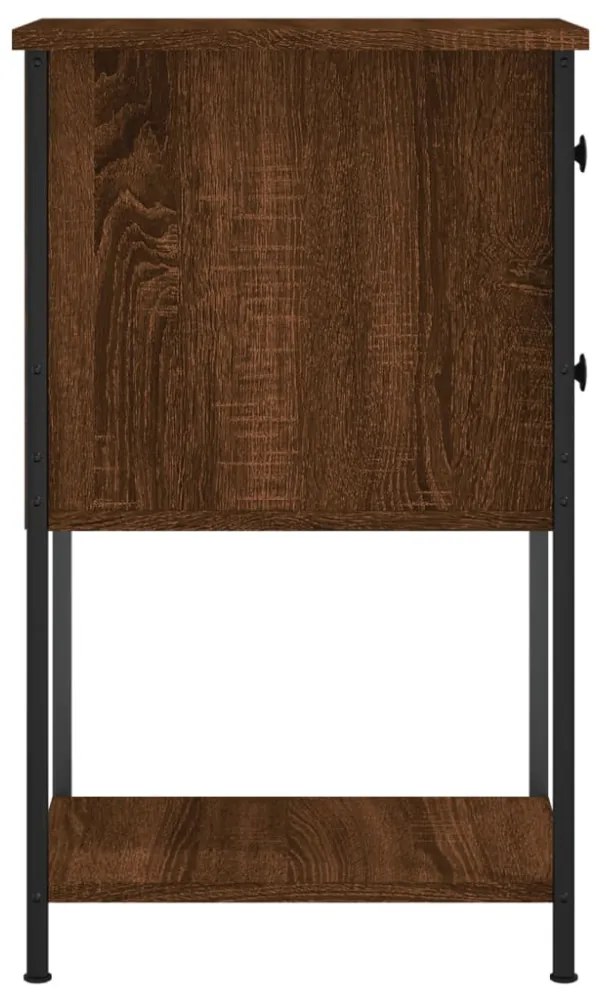 2 db barna tölgyszínű szerelt fa éjjeliszekrény 32x42x70 cm