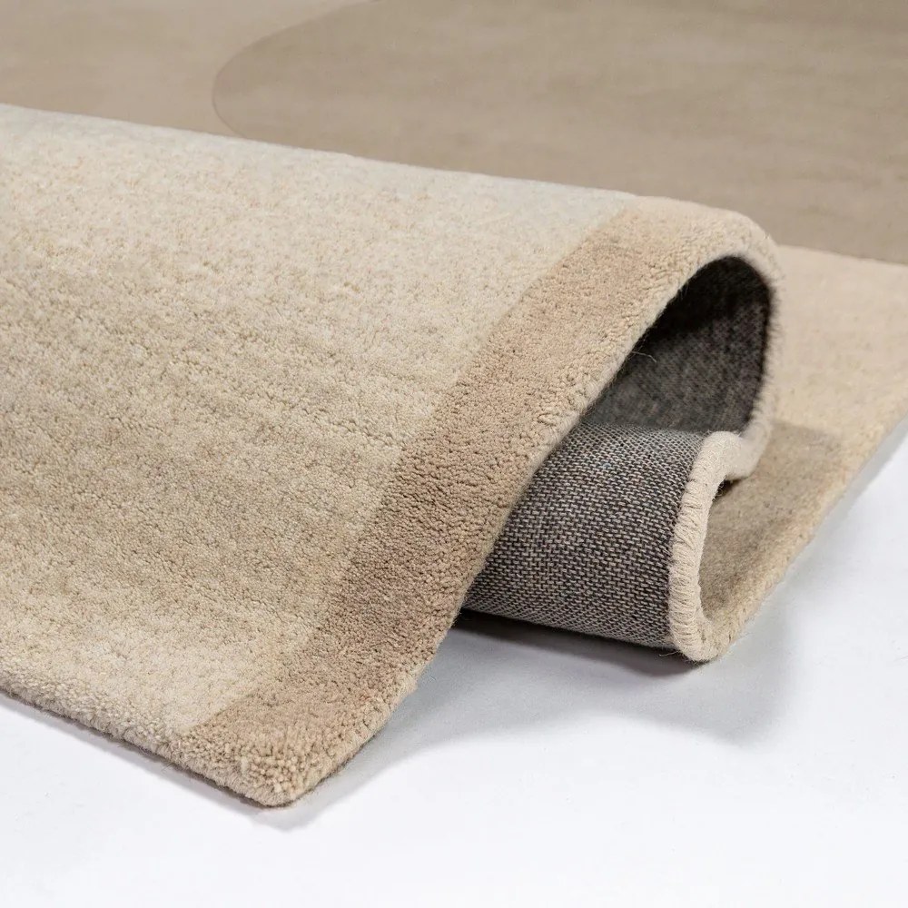 Natúr színű kézi szövésű gyapjú szőnyeg 120x180 cm Lozenge – Flair Rugs