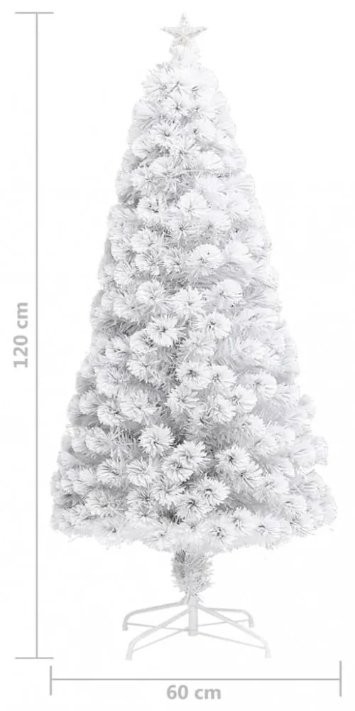 fehér száloptikás megvilágított műkarácsonyfa 120 cm