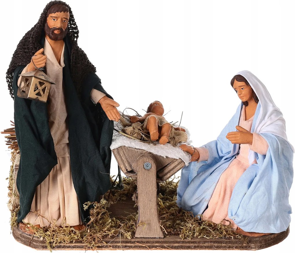Włoska Mozgatható Betlehem Figura Szent Család Karácsonyi Betlehem 15CM