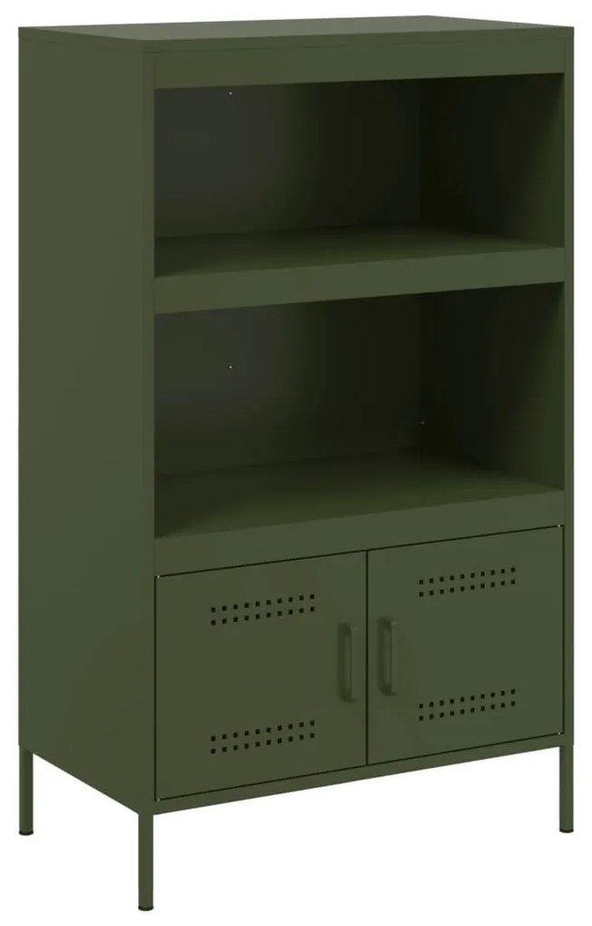 olívazöld acél magasszekrény 68 x 39 x 113 cm