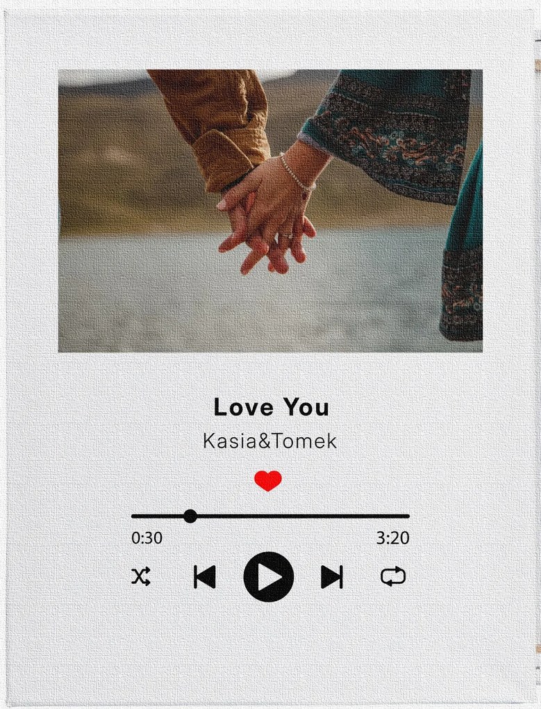 Vászonkép Ajándék Valentin napra A mi dalunk fotó 30x40