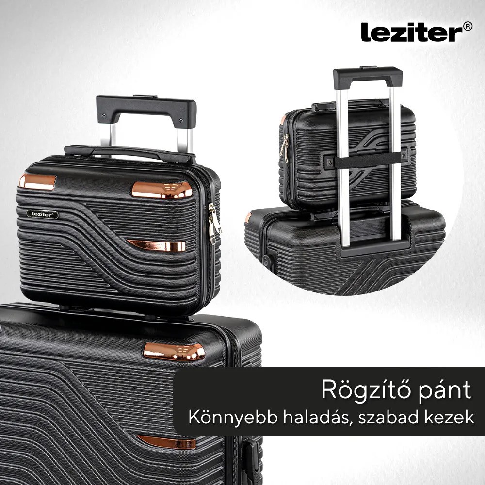 TraveLux Urban IV gurulós bőrönd szett fekete