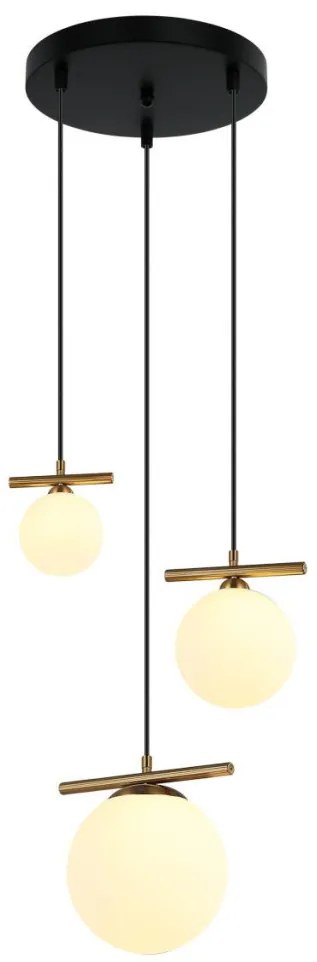 ITALUX PND-463323A-BRO-W MERSETA Többágú Függesztett Lámpa Antik Bronz, Opál E14, G9 IP20