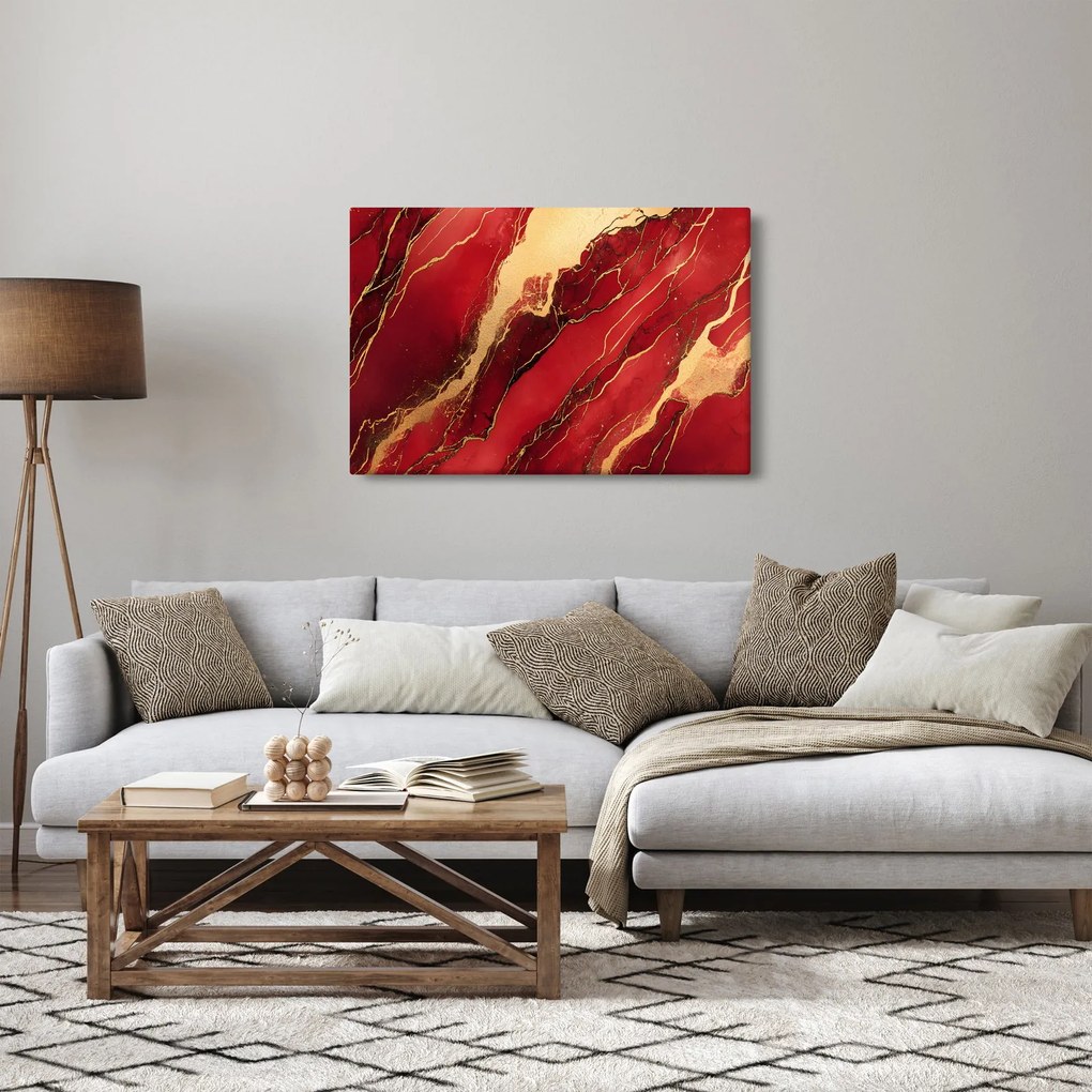 Kép - Vörös-arany márvány (90x60 cm)