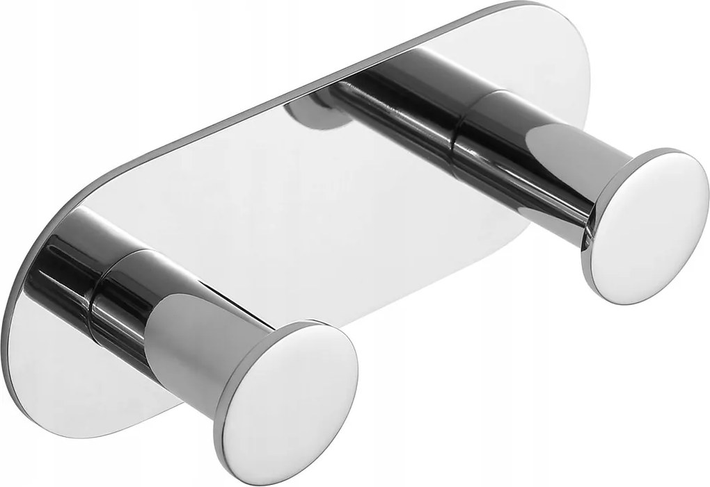 X-round dupla öntapadós akasztó, polírozott rozsdamentes acél