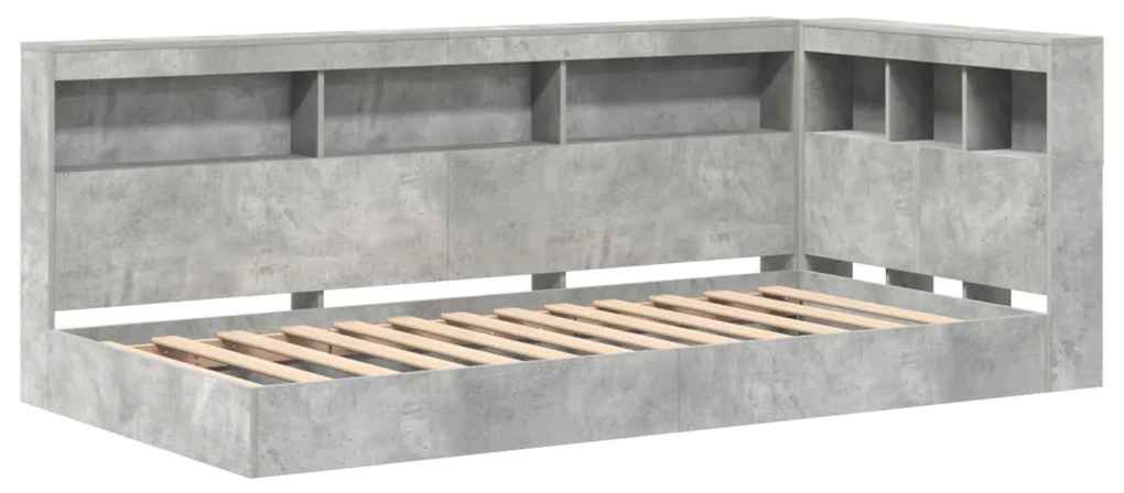 Polcos ágy Beton szürke 100x200 cm Szerelt fa