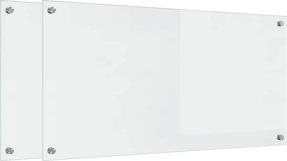 vidaXL Konyhai splashback 2 pcs Átlátszó 100 x 50 cm edzett üveg